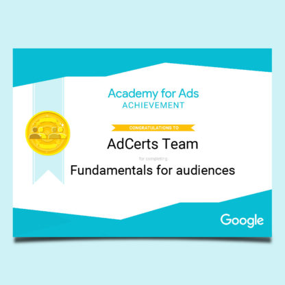 Academy for Ads Achievement Fundamentals for Audiences Certification