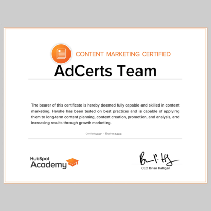 100% PASS HubSpot Content Marketing Certification Exam Answers AdCerts